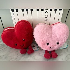 BRAND NWT JELLYCAT Amuseables Colette and Arlette Heart Macaroon Set.